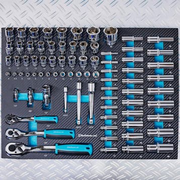 Datona 80-delige doppenset in carbon softmodule - inclusief, Doe-het-zelf en Bouw, Gereedschap | Handgereedschap, Ophalen of Verzenden
