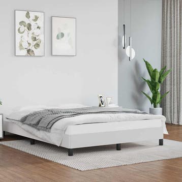 vidaXL Bedframe kunstleer wit 140x200 cm, Verzenden, Nieuw