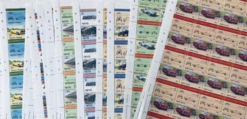 Wereld - Partij Postfrisse Complete Vellen Autos en Treinen, Gestempeld