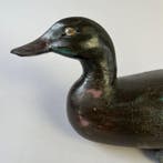 Decoratief ornament - Vintage Houten lokeend met lood,
