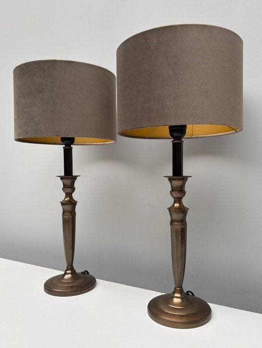 Lampe de table - Bronze - Deux lampes de table, Antiquités & Art, Curiosités & Brocante