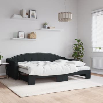 vidaXL Slaapbank met onderschuifbed en matrassen 80x200 cm, Verzenden, Nieuw