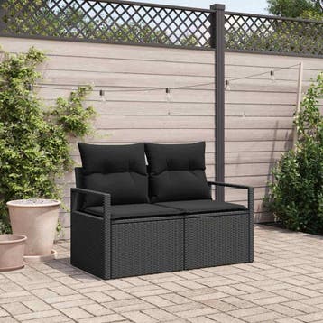 vidaXL Tuin Sofa met kussen 120 x 62 x 69 cm poly rattan, Verzenden