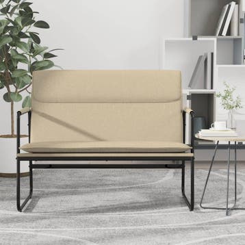 vidaXL Bankje 100x64x80 cm stof crèmekleurig, Verzenden, Nieuw