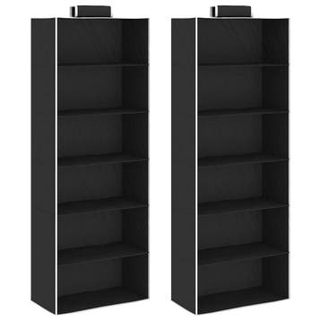 vidaXL Kledingorganisers hangend 2 st met 6 schappen stof, Verzenden, Nieuw