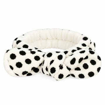 Make-Up Haarband – Stippenprint – Teddy met Strik – Wit, Nieuw
