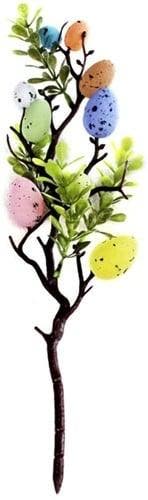 Paastak Kunsttak Multicolor met gekleurde eieren ca. 35 cm, Huis en Inrichting, Woonaccessoires | Kunstplanten en Kunstbloemen