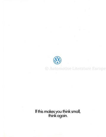 1987 VOLKSWAGEN PROGRAMMA BROCHURE ENGELS (USA)