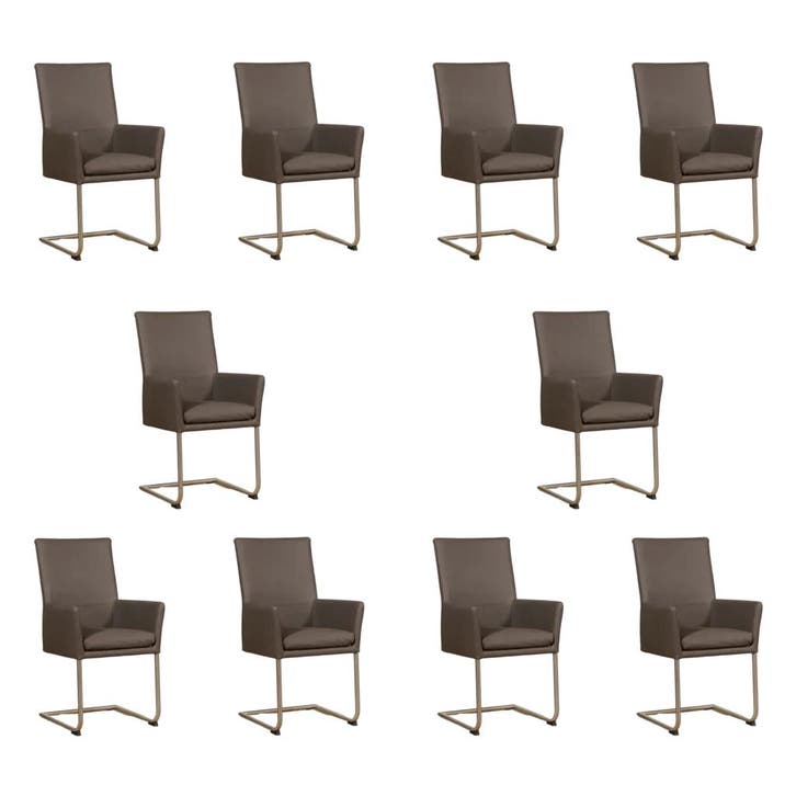 Set van 10 Leren eetkamerstoelen Rumor - Rancho Steel, Huis en Inrichting, Stoelen, Nieuw, Eén, Leer, Ophalen of Verzenden