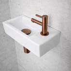 Fonteinset Glans Wit Wiesbaden Color Brons Koper (kraangat, Ophalen of Verzenden, Nieuw, Chroom, Overige typen