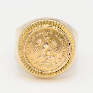 Ring - 18 karaat Geel goud - Munt, Handtassen en Accessoires, Ringen, Nieuw