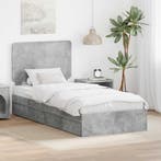 vidaXL Opbergbed met hoofdeinde Beton Grijs 90 x 190 cm, Verzenden