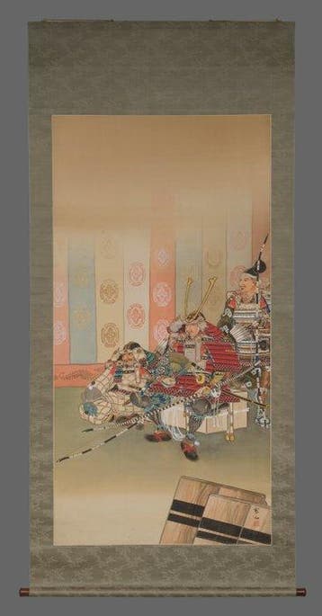 Hangende rol van Minamoto no Yoshitsune - Moerbeipapier,