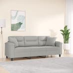 vidaXL Driezitsbank met kussens 180 cm microvezelstof, Verzenden, Nieuw