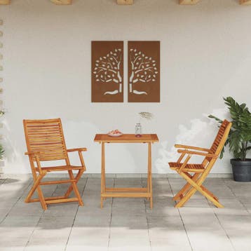 vidaXL Opvouwbare Bistroset 3 st Bruin Massief Acacia Hout, Verzenden, Nieuw