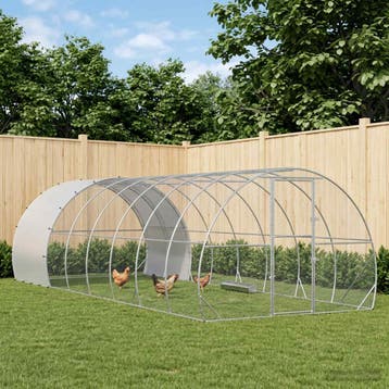 vidaXL Kippenhok zilver 800 x 300 x 200 cm Gegalvaniseerd, Verzenden