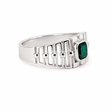 Sans prix de réserve - Bague Plaqué or Émeraude - Diamant -, Bijoux, Sacs & Beauté