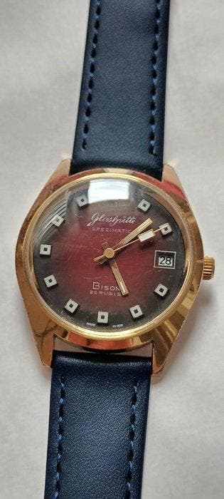 GUB GLASHUTTE spezimatic bison 26 rubis - serviced 2026.07 -, Handtassen en Accessoires, Horloges | Heren, Nieuw