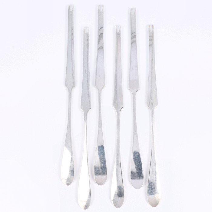 Delheid Frères - Kreeftvorken - Vork (6) - .835 zilver, Antiek en Kunst, Antiek | Zilver en Goud