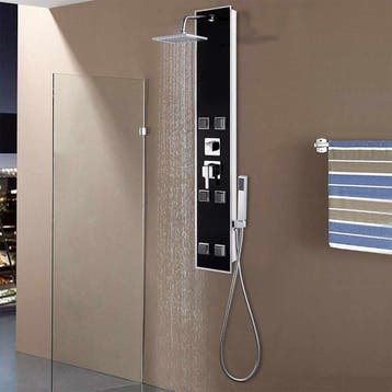 vidaXL Douchepaneel 18x42,1x120 cm glas zwart, Verzenden