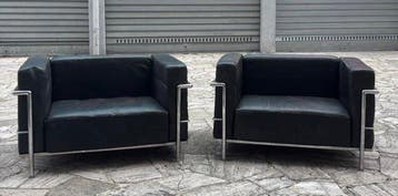 Cassina - Le Corbusier - Fauteuil (2) - LC3 - Cuir, Acier