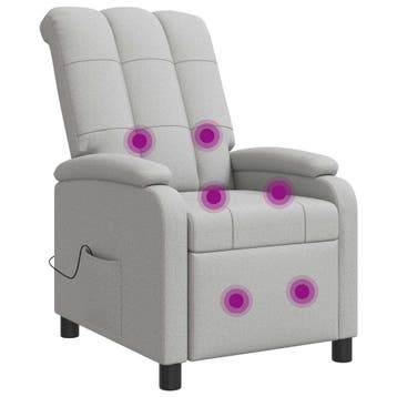 vidaXL Massage Relaxstoel Wolkgrijs Stof, Verzenden, Nieuw