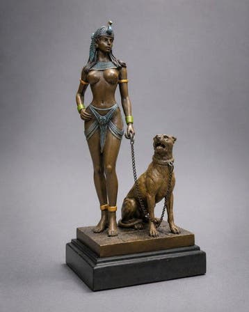 sculptuur, Egyptische vrouw - Cleopatra - 26.5 cm - Brons,
