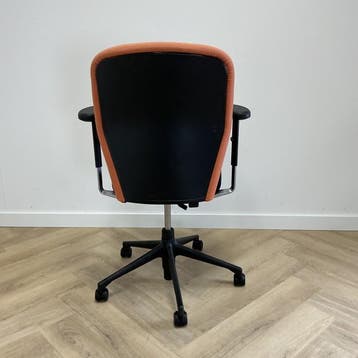 Vitra T-chair design bureaustoel, oranje - zwart, Ergonomisch, Gebruikt, Zwart, Bureaustoel