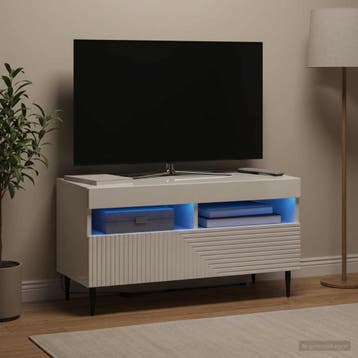 vidaXL LED tv-meubel Hoogglans Wit Bewerkt hout, Verzenden, Nieuw