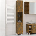 vidaXL Badkamerkast 30x30x179 cm bewerkt hout gerookt, Verzenden, Nieuw