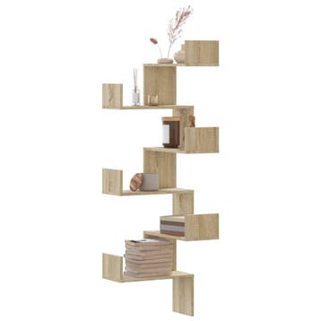 vidaXL Hoekwandschap 45x45x147 cm bewerkt hout sonoma, Verzenden