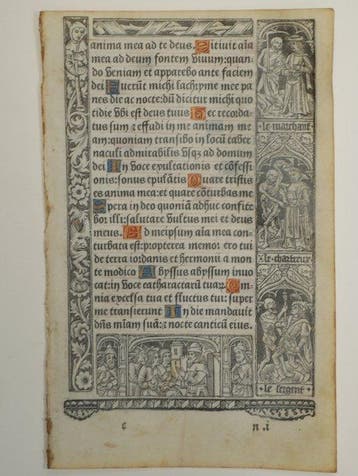 Vostre - Leaf from a book of hours, printed on vellum - 1502