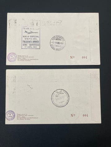 Italië - Repubblica - aerogrammen Gronchi koerier Vaticaan