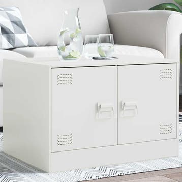 vidaXL Salontafel 67x50x44 cm staal wit, Huis en Inrichting, Verzenden, Nieuw