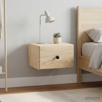 vidaXL Muurbevestigde Nachttafel 2 st Sonoma Eiken 34,5 x 33, Verzenden