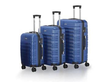 Veiling - Harde Kofferset Rome - 3-Delig - ABS - Blauw, Nieuw