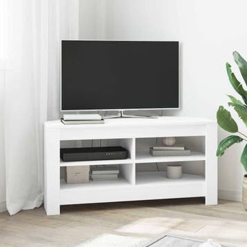 vidaXL HoekTVKabinet Wit 102 x 40,5 x 45 cm Bewerkt hout, Verzenden, Nieuw