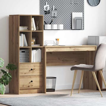 vidaXL Bureau met lade met plank met opslag 2 pcs Artisan, Verzenden, Nieuw