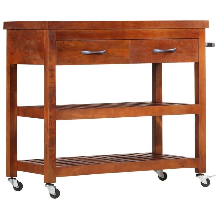 vidaXL Keukentrolley 100x48x89 cm massief acaciahout, Huis en Inrichting, Keuken | Keukenbenodigdheden, Nieuw, Verzenden