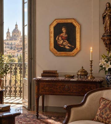 Escuela Barroco Italiana (XIX) - Santa Madonna, Antiek en Kunst