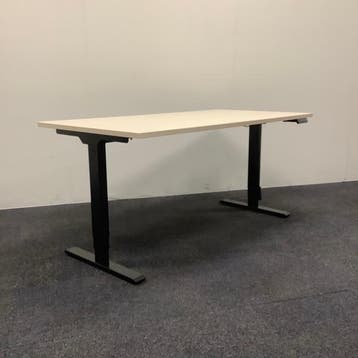 Refurbished elektrische zit-sta bureau, 160x80 cm, Ahorn, Huis en Inrichting, Bureaus, In hoogte verstelbaar, Nieuw