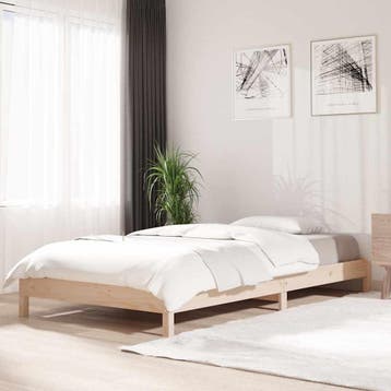 vidaXL Bed stapelbaar 75x190 cm massief grenenhout, Verzenden, Nieuw