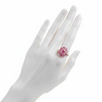 Ring - 14 karaat Geel goud - 3.34ct. tw. Saffier - Diamant, Nieuw