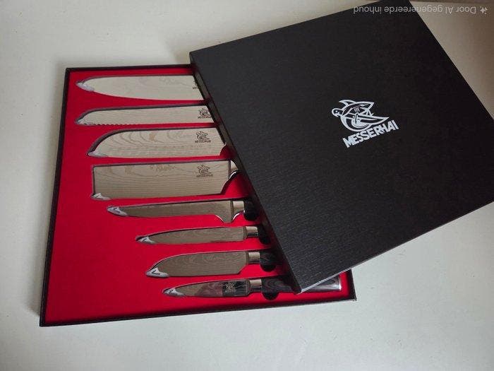 Messerhai-Sakura - Keukenmes - Professionele 8-delige chefs, Antiek en Kunst, Antiek | Keukengerei