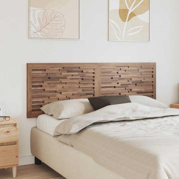 vidaXL Bed Hoofdbord Naturel Massief Teakhout, Verzenden