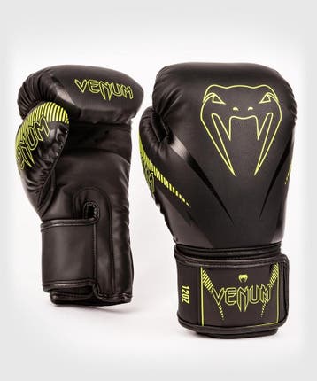 Venum Impact Muay Thai Bokshandschoenen Zwart Neo Geel, Verzenden, Nieuw, Bokshandschoenen