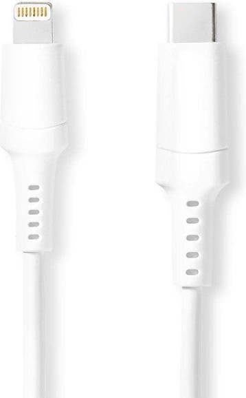 Lightning Kabel USB C - 2 m - 480Mbps - Wit - Nedis, Informatique & Logiciels, Verzenden