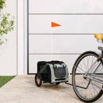 vidaXL Hondenfietstrailer oxford stof en ijzer grijs en, Verzenden