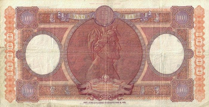 Italië. - 10.000 Lire - 26/08/1958 Regine del Mare -, Postzegels en Munten, Bankbiljetten | Europa | Niet-Eurobiljetten