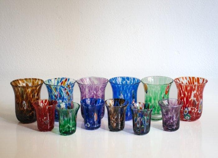 Ribes Atelier - Maryana Iskra - Drinkset (12) - Muranoglas, Antiquités & Art, Antiquités | Verre & Cristal